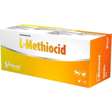 VetFood L-Methiocid Harnwegsergänzungsmittel für Hunde und Katzen, 120 Kapseln