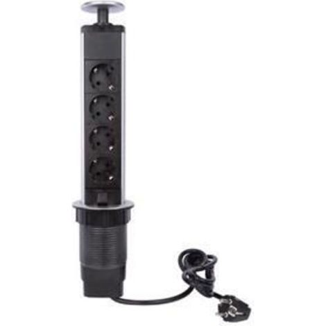 4-socket recessed power strip for worktop