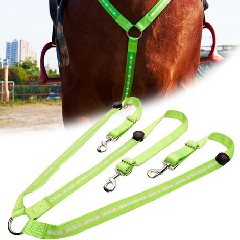 Harnais Équestre LED - Bande Pectorale Lumineuse pour Cheval - Visibilité Renforcée en Extérieur - 3 Barres LED Indépendantes - 3 Niveaux de Luminosité - 1 Pièce (1/5)