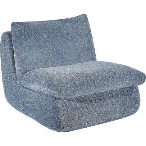 Fauteuil en tissu texturé bleu LOLEVA