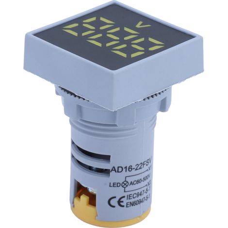 AD16-22FSV Témoin lumineux givré numérique de tension 60500V AC, indicateur de tension jaune pour panneau (1/5)