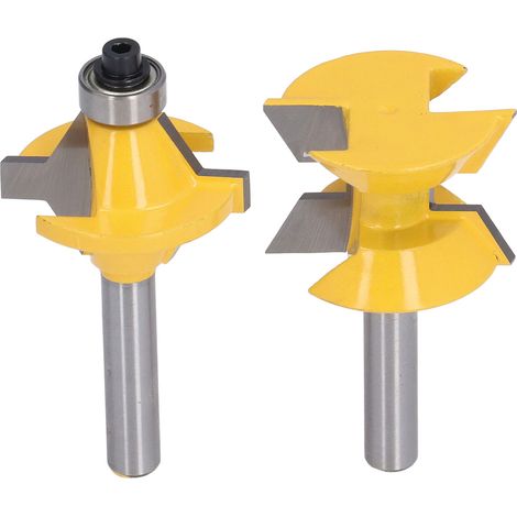 Jeu de 2 fraises à rainurer en V à 120° de diamètre de queue de 8 mm pour outils de rainurage du bois (1/5)