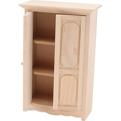 Armoire à double porte pour maison de poupée, échelle 1/12, en bois de bouleau, mobilier miniature pour chambre à coucher et accessoires de décoration. (1/5)