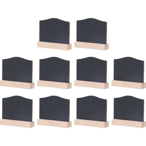 10 Pièces Mini Ardoises à Craie pour Table Double Face avec Base en Bois pour Buffet, Bar, Événements (1/5)