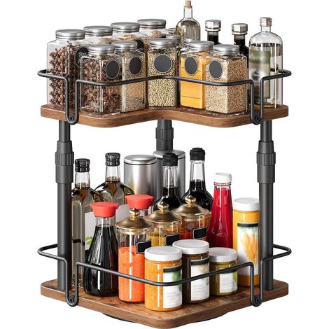 Étagère Rotative à Épices à 2 Étages, Tour de Rangement (1/5)