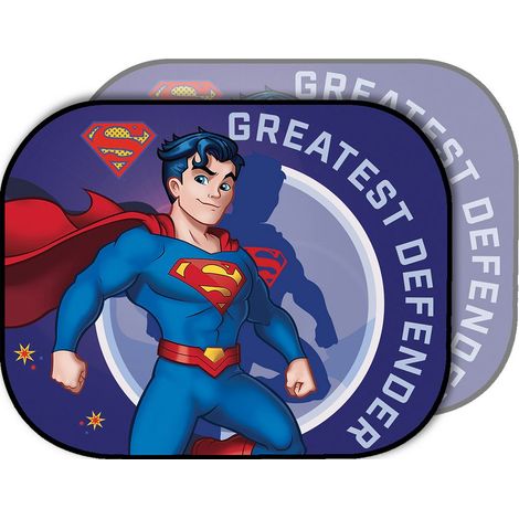 Coppia tendile laterali auto parasole Superman bambino 44 x 35 cm supereroi azzurro rosso viaggio protezione (1/5)