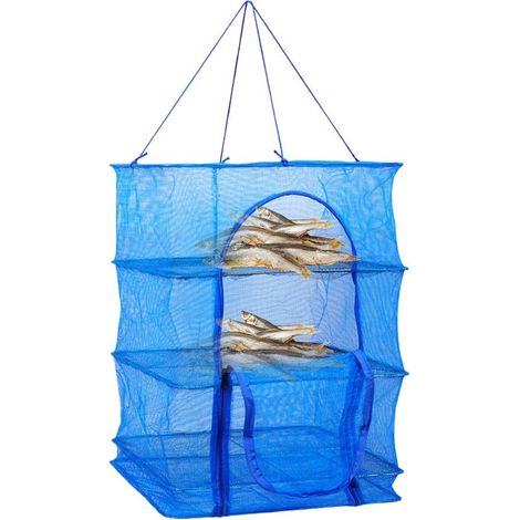 Rack de séchage à l'herbe d'herbe 1pc, 3 couches suspendues à séchage alimentaire, porte-séchage pliable en filet avec fermeture éclair (1/5)