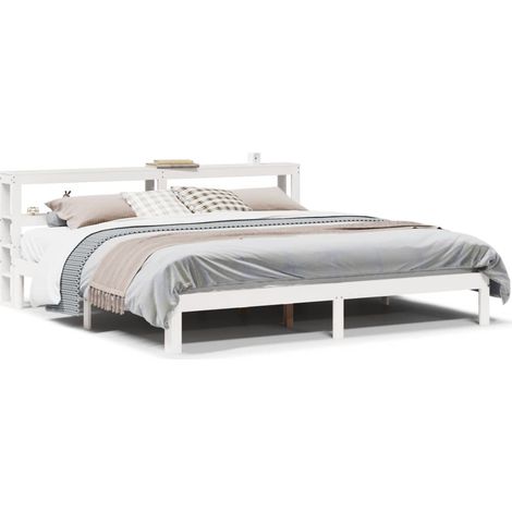 Maison Exclusive - Giroletto con Testiera senza Materasso Bianco 200x200 cm
