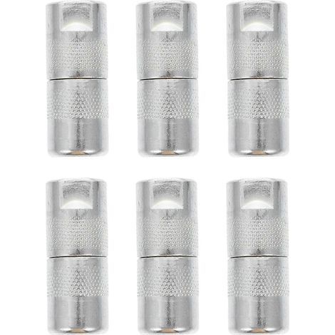 Lot de 6 raccords de rechange pour graisseur, accessoires utiles pour gicleur de graisse-3.9X1.7cm-Silver (1/2)