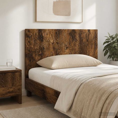 vidaXL Wall-Mounted Headboard DELFT Smoked Oak Engineered Wood (1/5)