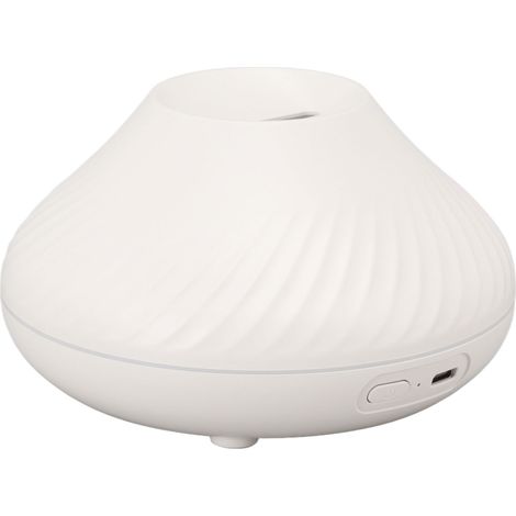 Diffuseur d'air Flame 130 ml, arrêt automatique sans eau, 7 couleurs, diffuseur d'aromathérapie à ultrasons USB pour bureau, blanc (1/5)