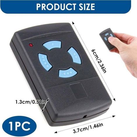 Télécommande de porte de garage pour Horman HSM4 868 MHz HSM2 HSM4 HS1 HS2 HS4 HSE2 HSZ1 HSZ2 HSP4 HSD2 Tubauto HS4 868 fréquence 4 boutons bleu télécommande de remplacement de porte de garage
