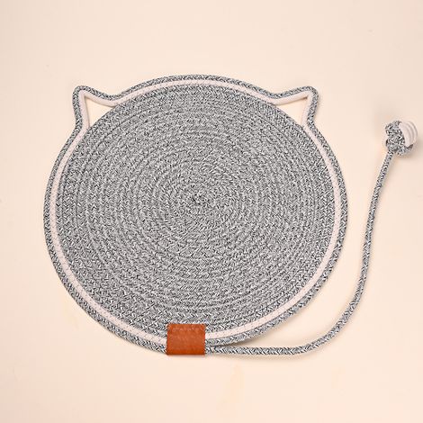 Ce tapis à griffer pour chat, de 40 cm de diamètre, est idéal pour protéger les murs, les canapés, les tapis et les fauteuils. Couleur : Gris. (1/5)