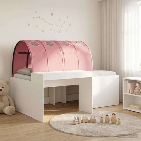 Cama con Túnel 3 uds. Blanco y Rosa Madera de ingeniería (1/5)