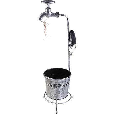 Robinet d'eau solaire, piquet de jardin, lampe LED pour pot de fleurs en métal - 2