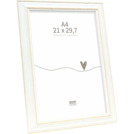 Cadre Bois Couleur Blanc Photo A4 21x29,7cm S221H1 (1/5)