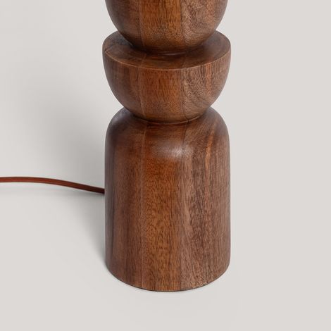 LED Tischlampe  aus Holz Adah ILUZZIA Weiß