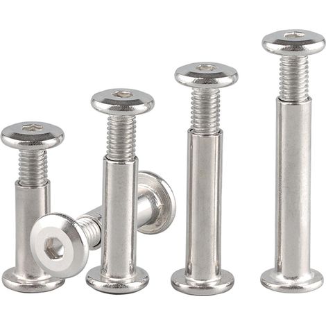 10 pcs Vis de Connexion pour Meubles M3x12mm Connecteurs d'armoire, Acier inoxydable A2 V2A, Vis d'assemblage pour Meubles, Armoires, Tables en Bois (1/5)