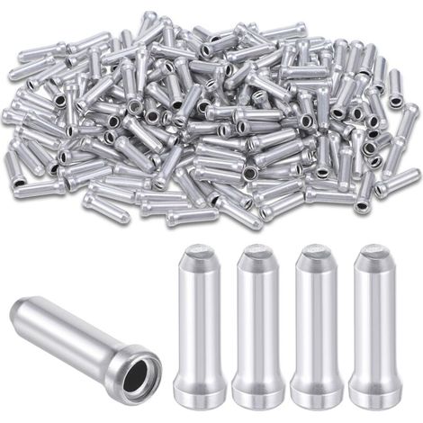 Lot de 200 embouts argentés pour câble de frein de vélo - Accessoires de rechange pour câble de frein de vélo (1/5)