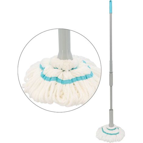 Balai a franges a essorage twist 135 cm - gris/bleu - Tendance (1/5)