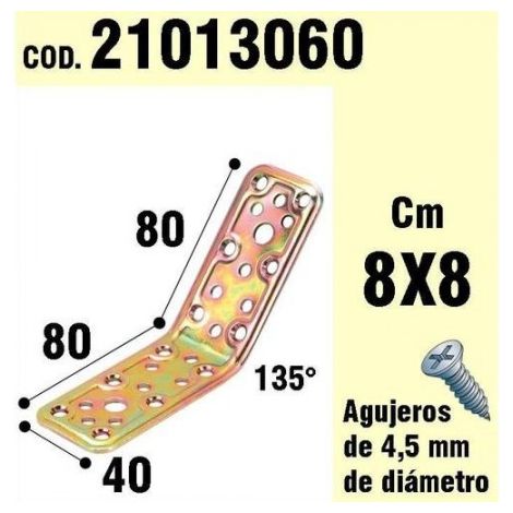 Angolo di supporto in legno 40x80x80 mm./135°
