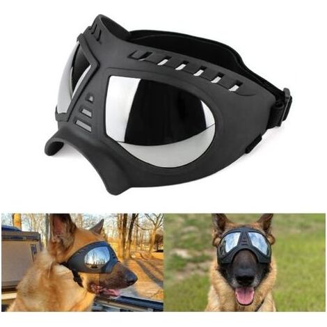 Lunettes pour Chiens Protection des Yeux Sangles Réglables Facile à Mettre Anti-UV Lunettes de Soleil pour Moyen/Grand Chien (1/5)