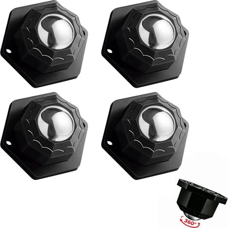 4 Pièces Mini Roulettes Pivotantes à 360°,Petite Roulettes pour Meubles,Petites Roulettes avec Pastilles Adhésives et Vis,Profil Bas pour Meubles,Boîtes de Rangement,Plantes,Purificateur d’Air. (1/5)
