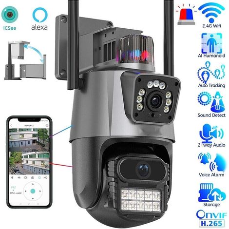 A38 -Telecamera IP 8MP 4K esterno WiFi PTZ 2 obiettivo doppio schermo 8X zoom CCTV (1/5)