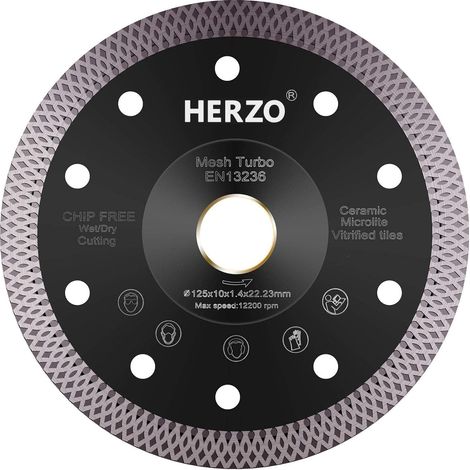 1 - Disque Diamant - Accessoire Meuleuse - Découpe Carrelage Grès Cérame Porcelaine - Coupe Rapide Sans Éclats - Usage Intérieur Extérieur - Argent - 125x22,23mm (1/5)