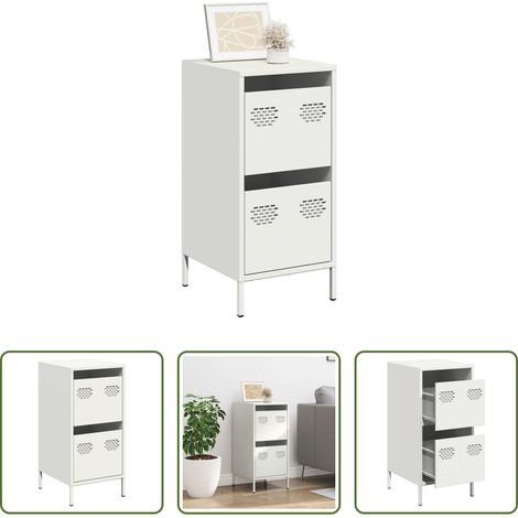 vidaXL Kaltgewalzter Stahl - Sideboard Weiß 35x39x73,5 cm Kaltgewalzter Stahl (1/5)