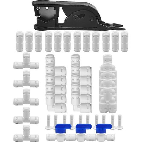 Kit de raccords pour tube d'eau, raccord rapide 1/4 pouce de diamètre extérieur -- (1/5)