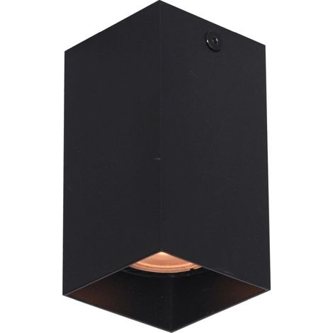 Spot plafond moderne noir carré 10 cm GU10 10W Italux