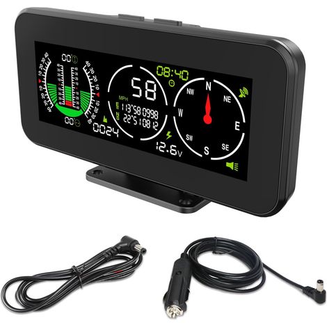 M60 GPS-Geschwindigkeits- und Neigungsmesser mit eingebautem Mehrachsen-Gyroskop, Neigungsanzeige, Tachometer, kompatibel mit Geländefahrzeugen
