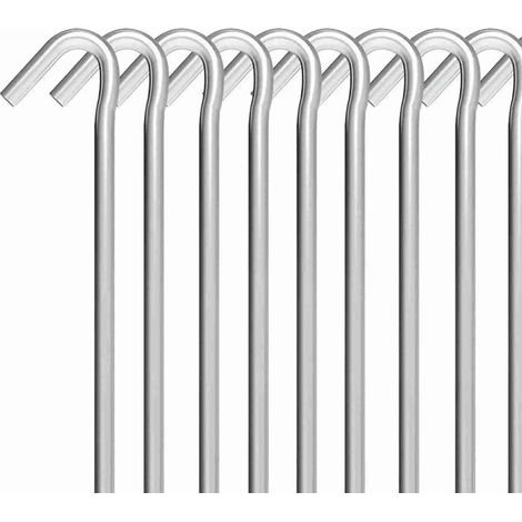 Lot de 12 piquets de tente, piquets de tente robustes en fer galvanisé, adaptés au camping, à la randonnée et au jardinage. (1/5)