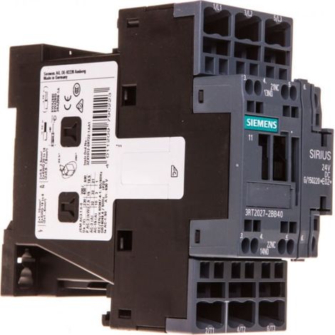 Siemens 3RT2027-2BB40 contactor 3 polos bobina 24V DC