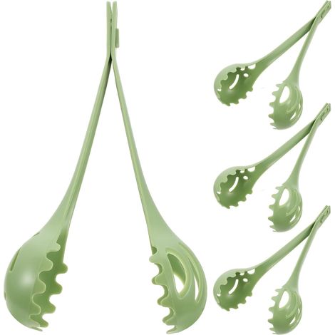 Sollbry Lot de 4 Pinces Multifonctionnelles en Plastique Vert Cuisine, Batteur à Œufs Manuel Pratique et Pince pour Pâtes, Usage Domestique (1/5)