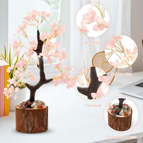 Albero di cristallo Feng Shui - Regali spirituali - Albero della vita - Arredamento per la casa - Feng Shui - Arredamento per l'ufficio - Rosa (1/5)