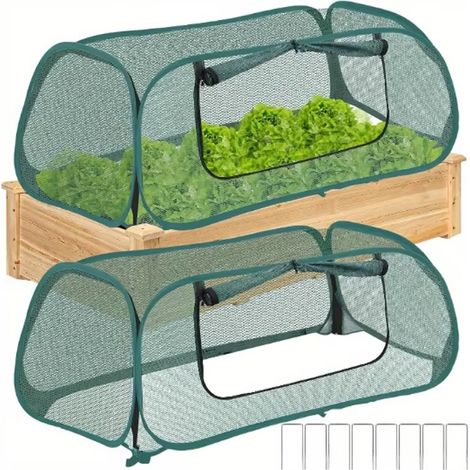 couvertures de jardin surélevée cage culture protection pour plantes et filet avec piquets d'ancrage métalliques (1/5)