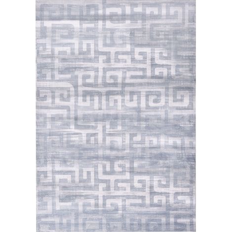 Tappeto Tessuto grigio Motivo geometrico per riscaldamento a pavimento Fondo antiscivolo 160 x 230 cm Beydag