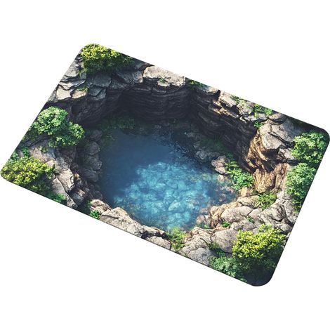 Tapis 3D Illusion d'Optique Antidérapant Absorbant Lavable Design Cascade Paillasson Tapis Illusion d'Optique pour Entree Salon Pour Salon Chambre Salle De Bain Cuisine Bureau Hôtel Appartement (1/5)
