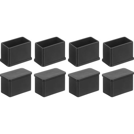 8 x Plastic Furniture Foot Caps 15 x 30 mm Black (1/5)