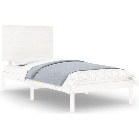 Maison Exclusive - Massivholzbett ohne Matratze Weiß 90x200 cm Ki