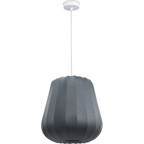 Paco Home Hängelampe Pendellampe Wohnzimmer Schlafzimmer Esszimmer Modern Nylon E27 Grau, Pendelleuchte - Typ 5