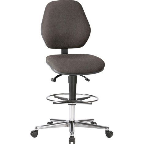 Bimos Arbeitsstuhl Stoffpolster schwarz Sitzhöhe 620-870 mm, mit Rollen / Fußring (1/5)