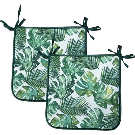 CUSCINI SEDIA 40X40 VERDE TROPICALE PER SEDUTA ARREDO CASA GIARDINO S/M
