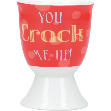 KitchenCraft Eierbecher mit englischem Text "You Crack Me Up"