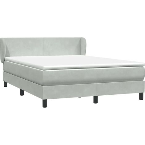 Maison Exclusive - Giroletto a Molle con Materasso Grigio Chiaro 160x210cm Velluto