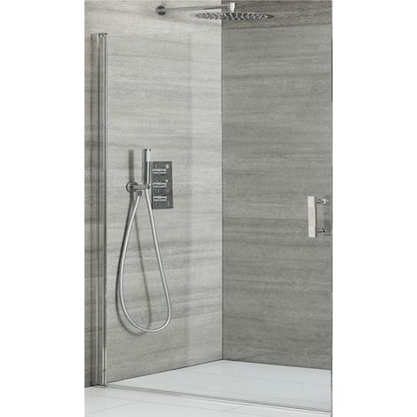 Milano Portland Chrome Single Hinged Frameless Shower Door - 700mm (1/5)