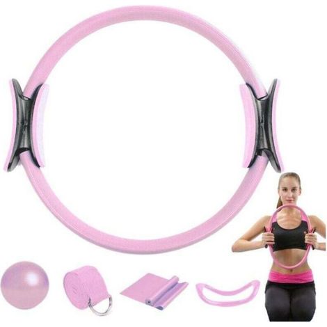 Kit d'entraînement Pilates - ZOR® - Anneau de Pilates 38x3,5 cm - Bande élastique de yoga 183x3,8 cm (1/5)