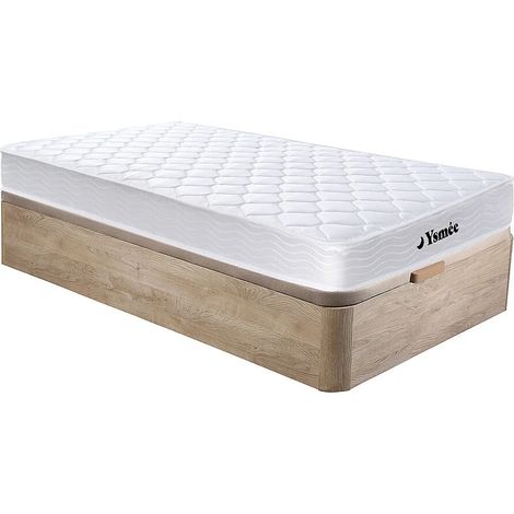Set 90x190cm Rete vano Naturale chiaro + Materasso molle e memory foam sp.15cm - YSMÉE di WOLKENLOS (1/5)